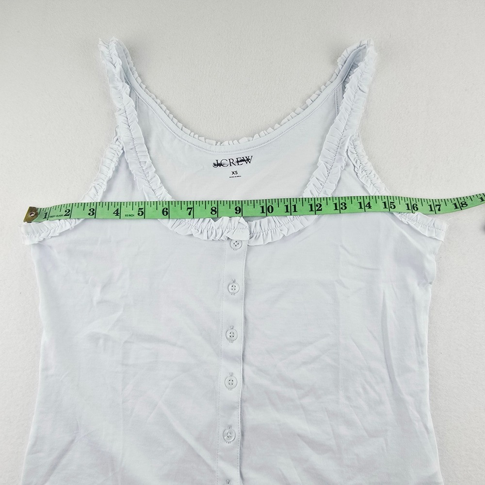 J. Crew Light Blue Ribbed Tank with Ruffle Trim - Picture 9 of 10